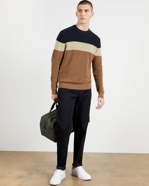 <P>Ls Colour Block Textured Crew Neck Jumper</P>